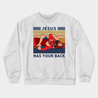 Wrestling Jesus Has Your Back Vintage Crewneck Sweatshirt